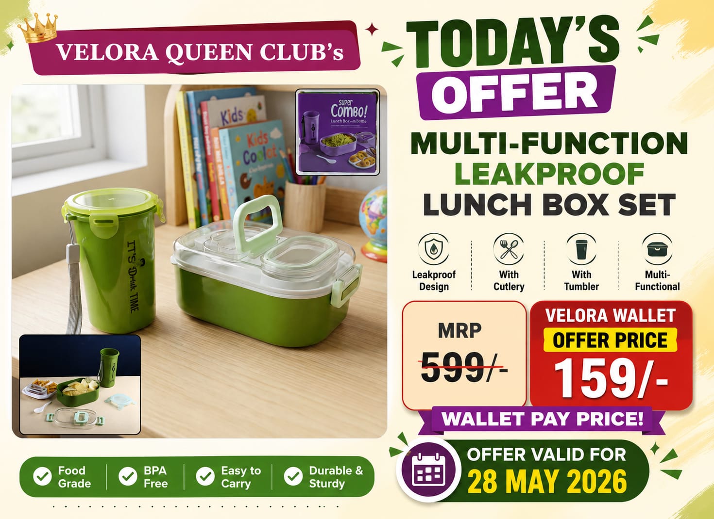 Multi function lunch box set