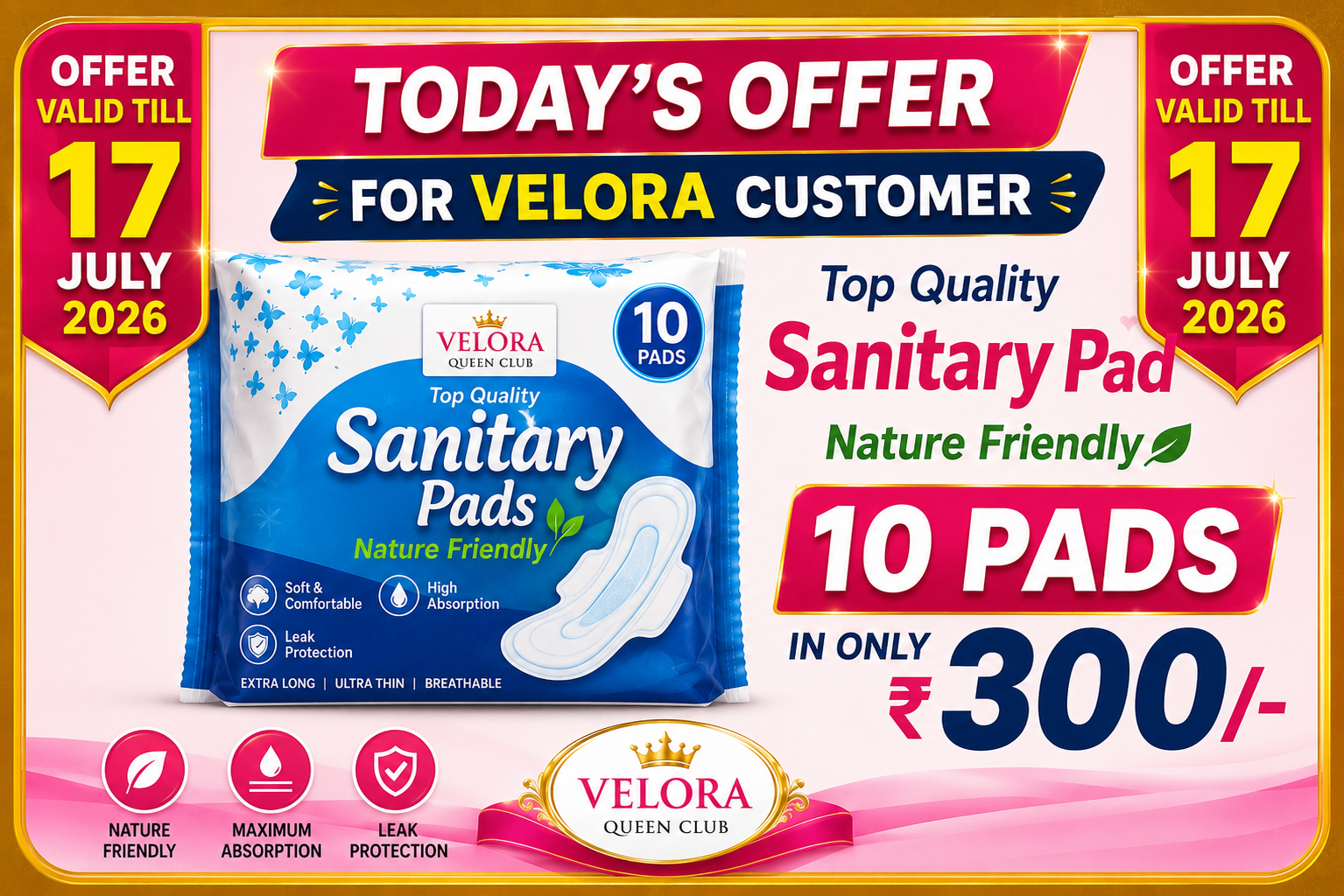 Top Quality Nature Friendly Sanitary pad 